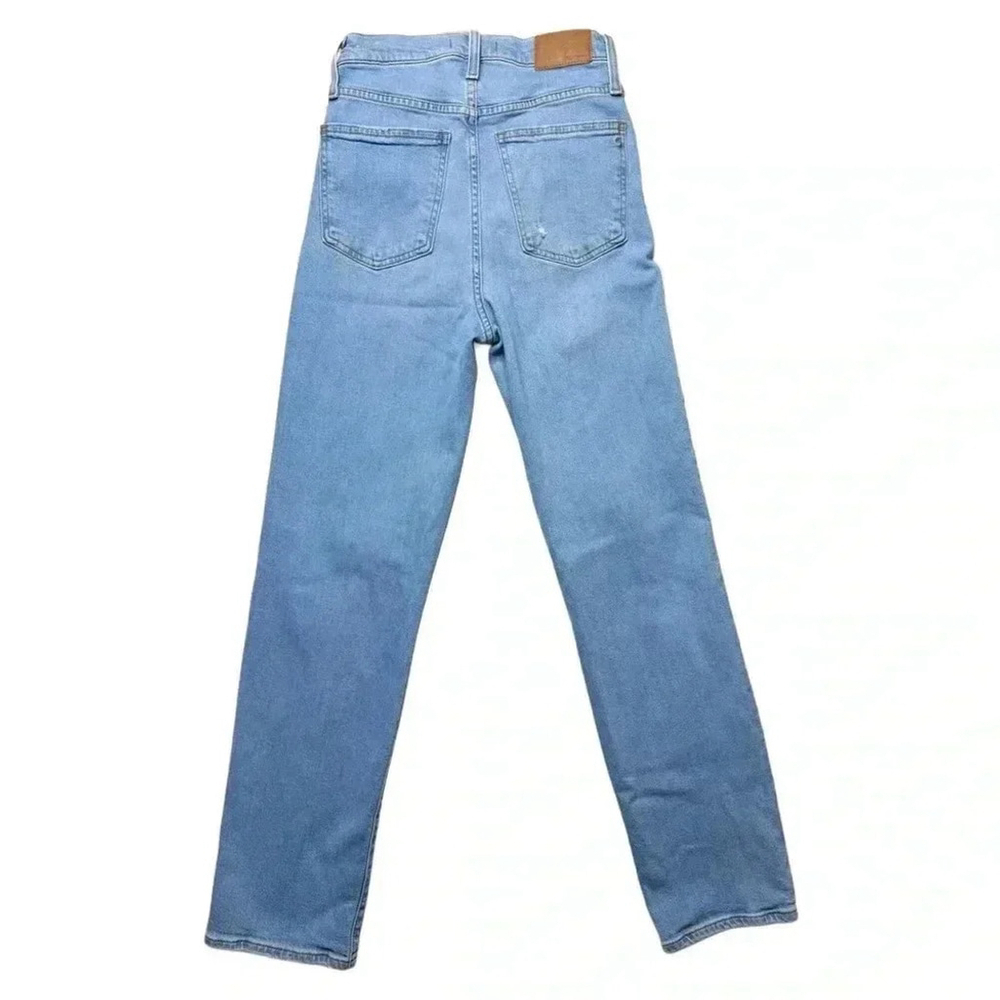 (NWOT) Madewell The Perfect Vintage Straight Jean in Danby Wash: Knee-Rip - 25 - Picture 3 of 6